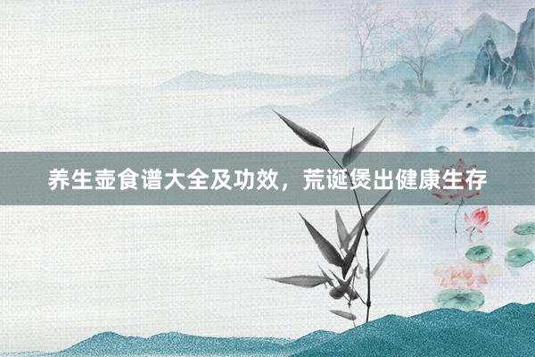 养生壶食谱大全及功效，荒诞煲出健康生存